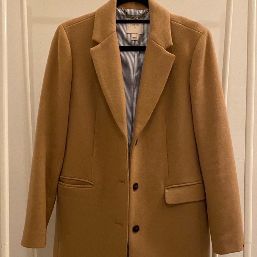 J.Crew wool coat in camel/tan color
